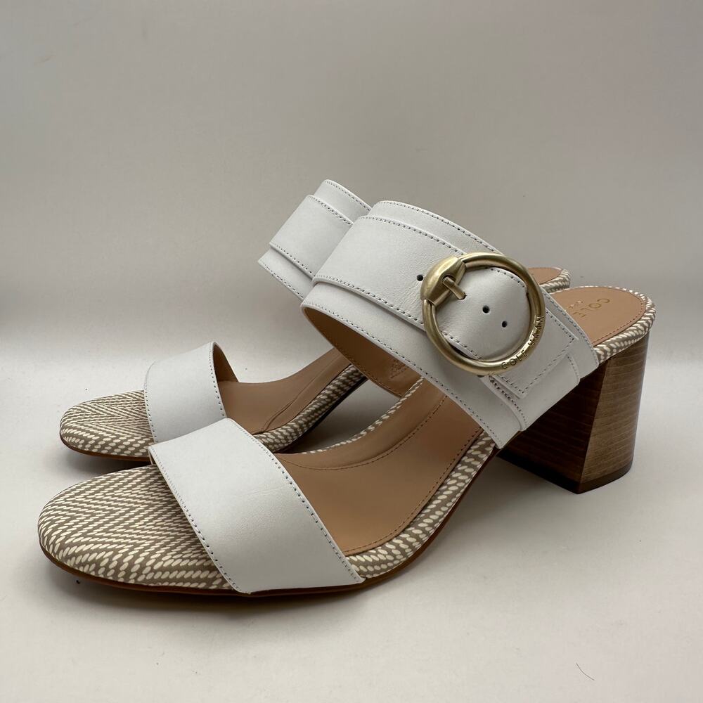 COLE HAAN WOMEN'S 9.5 ALINA CITY MULE SANDALE 65MM OPTIC WHITE W23640